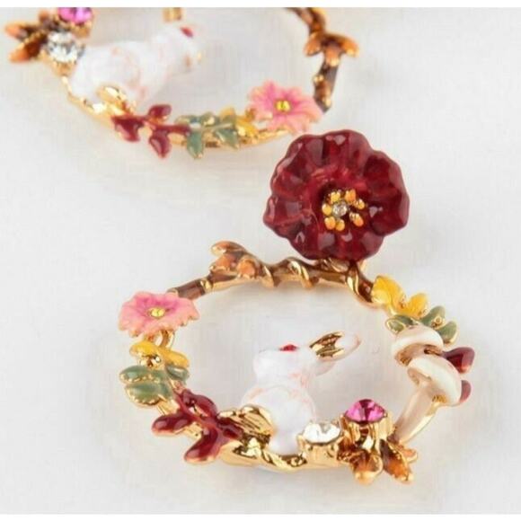 Les Nereides Enchanted Encounters Rabbit Earrings Cottage Boho French Dainty - Picture 3 of 9